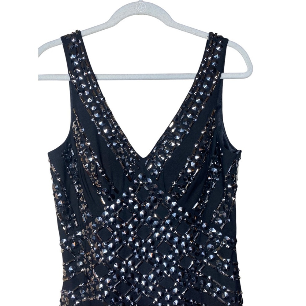 Jolene Party Dress Black Cocktail Night Out Metal Beaded Mini Dress Sz 12